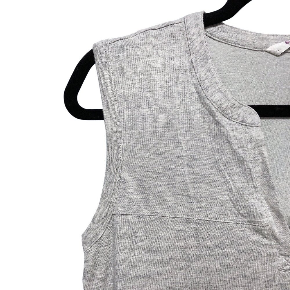 Athleta Solid Gray Notched Neckline Sleeveless Dr… - image 5